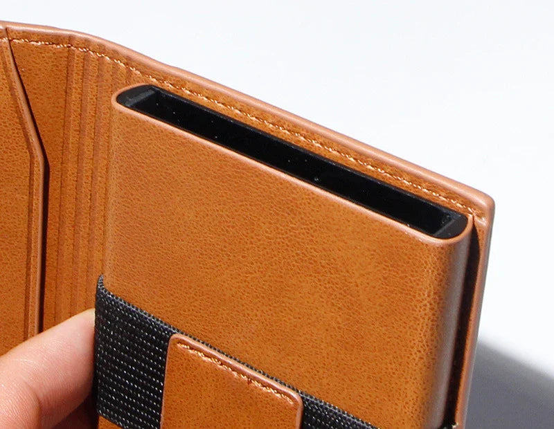 Aluminium alloy card wallet with automatic pop-up function, available in multiple stylish colours