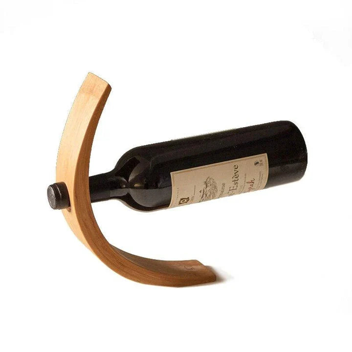 Elegant British-made solid wood wine rack with polished finish, showcasing wine bottles in a modern home setting