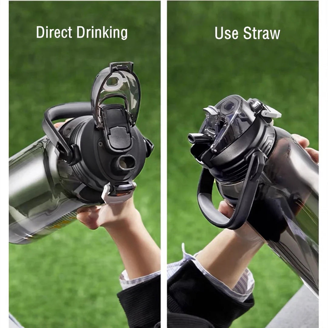 High-quality Tritan water bottle with straw and large capacity for convenient hydration on the go