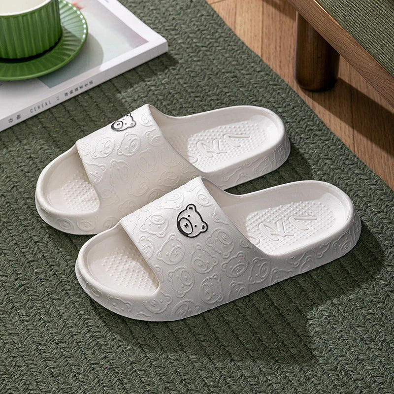 Soft, cosy bear-themed slippers with non-slip soles for comfortable indoor wear