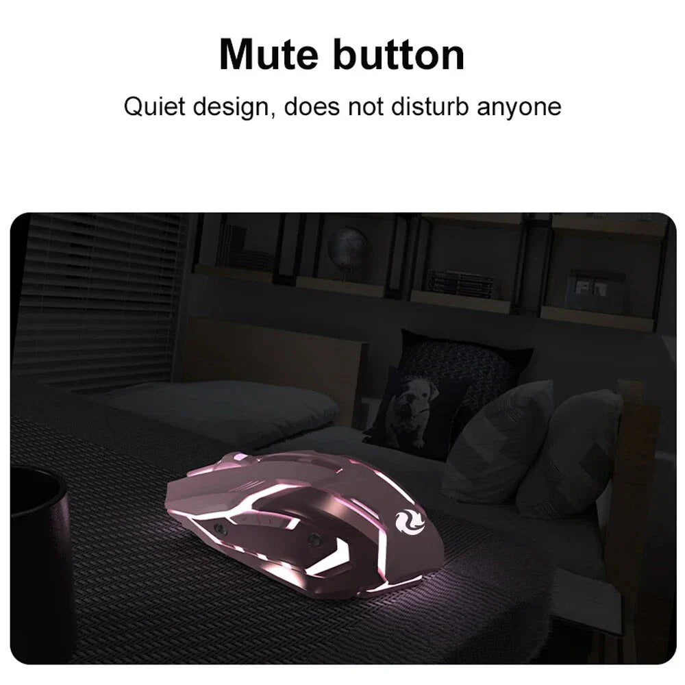 Rechargeable Dual-Mode Wireless Gaming Mouse with LED Backlight and Ergonomic Design