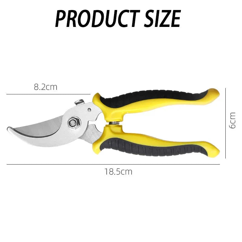 Professional Bypass Pruning Shears with stainless steel blades and ergonomic non-slip handles for effortless gardening