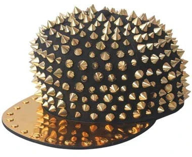 Punk-inspired street hat with pointed metal rivets in various colour combinations, featuring an adjustable and breathable design for versatile wear