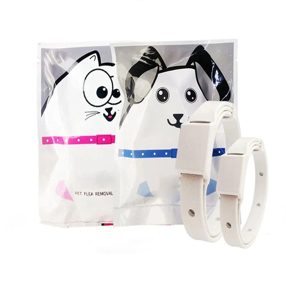 A premium anti-flea and tick collar for small cats and dogs, providing 8 months of continuous protection with an adjustable and water-resistant design.