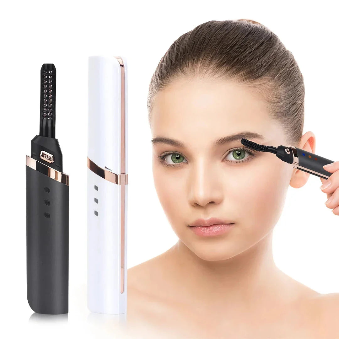 Quick-Heating USB Rechargeable Eyelash Curler with Adjustable Temperature Settings for Long-Lasting, Natural-Looking Curls