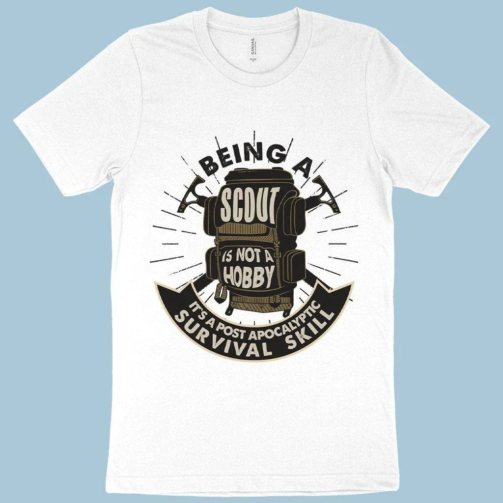 Official Scout T-Shirt in Asphalt colour, featuring premium Airlume cotton construction and a classic scouting design