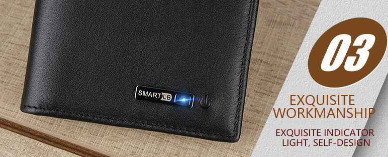 Premium large capacity anti-loss business leather clutch wallet in black colour