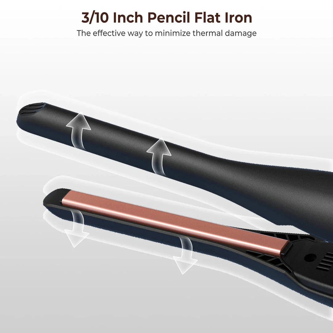 Compact Hair Straightener for Short Hair and Beards - Sleek, Precise Styling Tool with Ceramic Tourmaline Plates