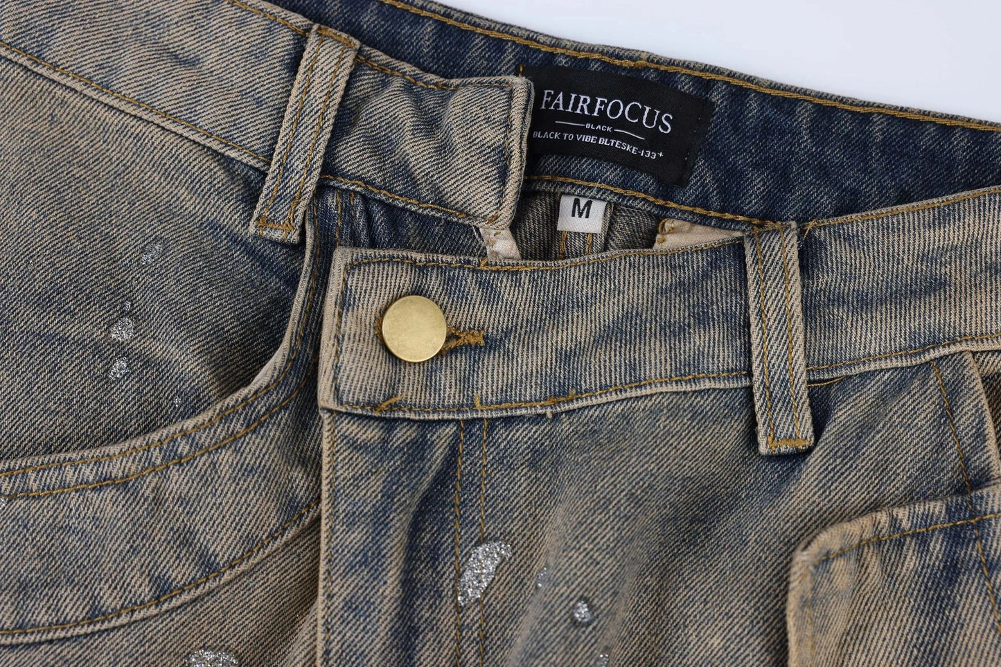 Premium cotton denim cargo trousers with a retro-inspired design, perfect for British street fashion