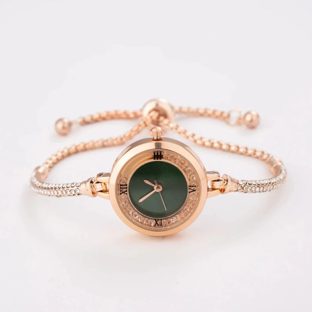 Elegant stainless steel quartz women's watch with compact dial, designed for timeless style and functionality