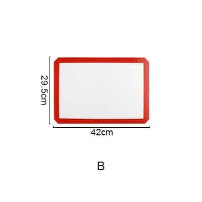 Silicone non-stick baking mat in red and white, suitable for high-temperature baking and easy cleanup
