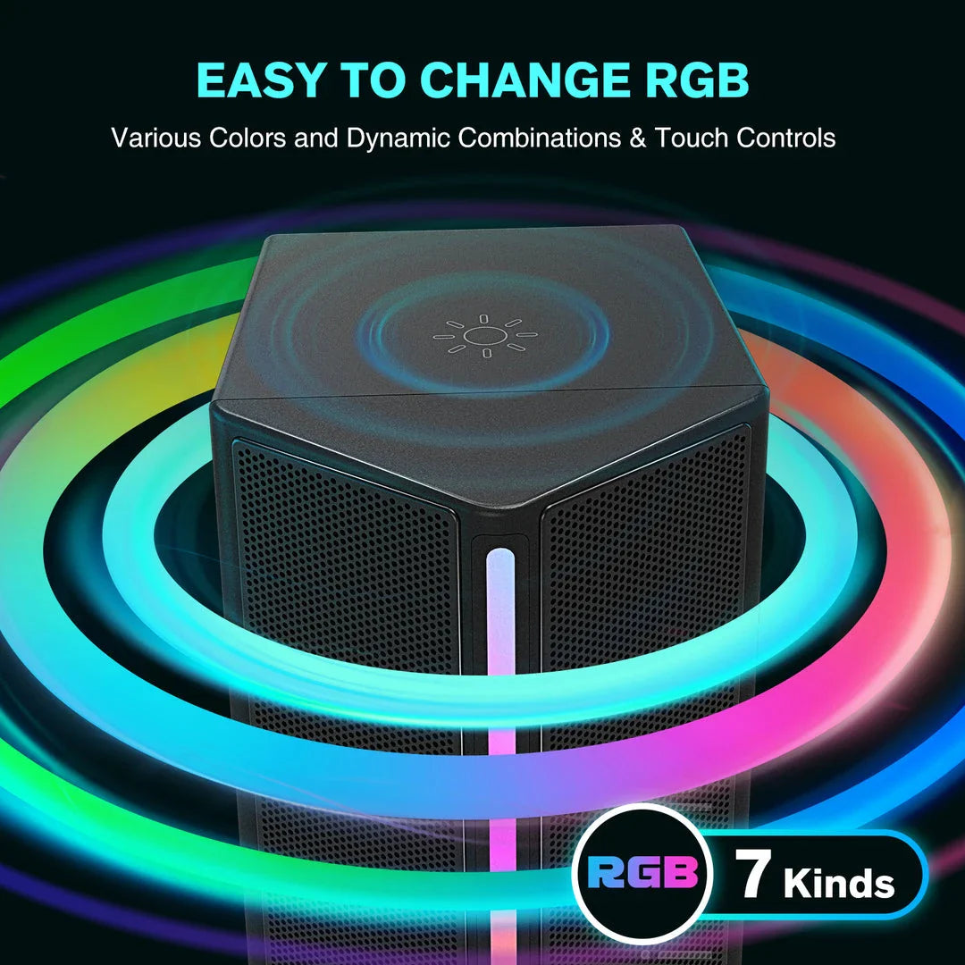 Premium Gaming Sound Box with stereo surround sound, 360-degree audio immersion, and customisable RGB lighting for an exceptional entertainment experience.