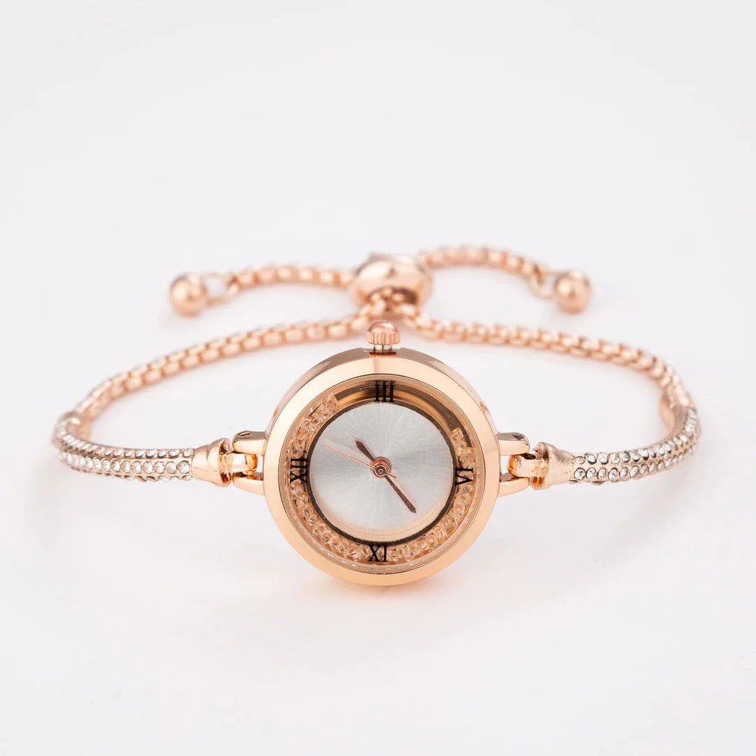 Elegant stainless steel quartz women's watch with compact dial, designed for timeless style and functionality