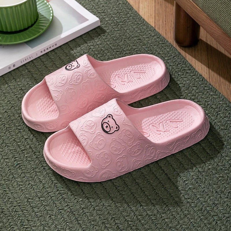 Soft, cosy bear-themed slippers with non-slip soles for comfortable indoor wear