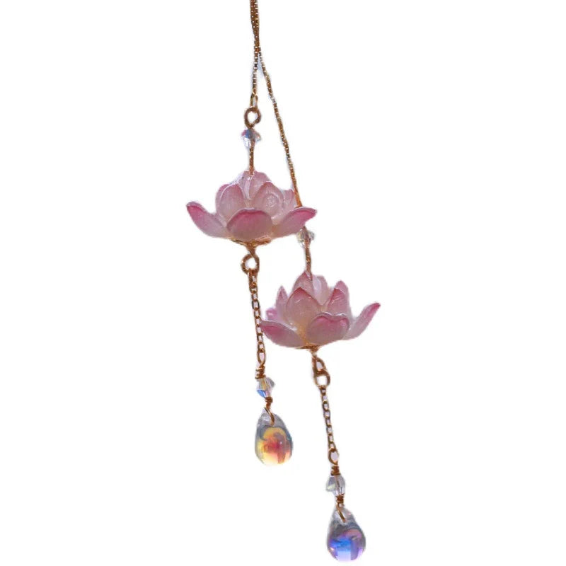 Elegant sterling silver ear clip with a lotus flower design, inspired by traditional Hanfu fashion