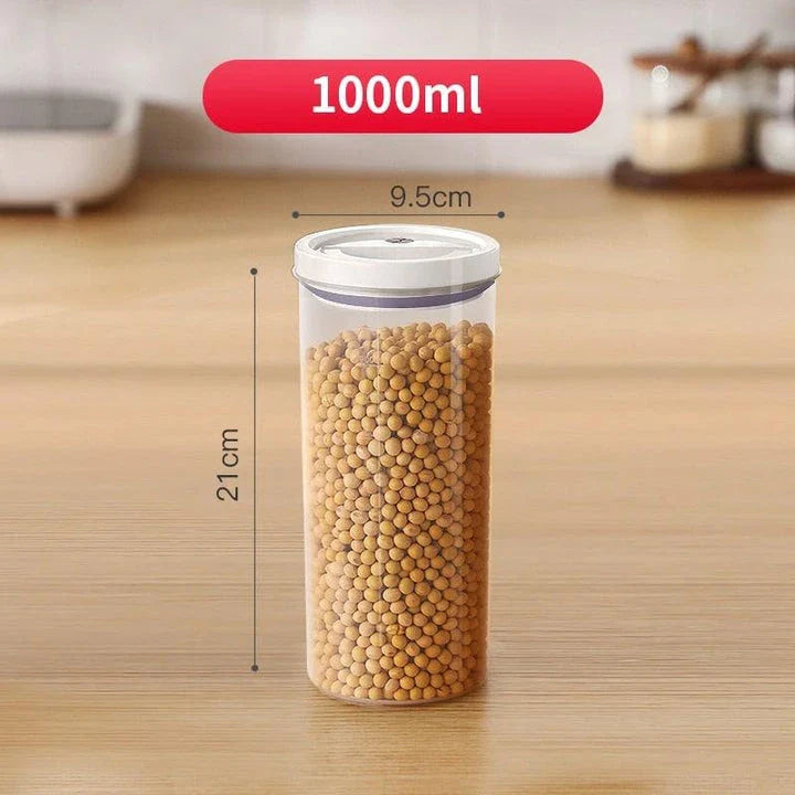 Premium clear acrylic storage jar with airtight lid, available in various sizes for versatile home organisation