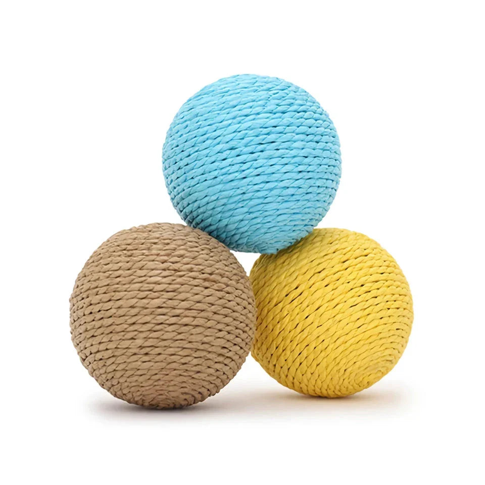 Interactive sisal cat scratching ball with sound, a unique toy that keeps cats entertained and promotes healthy scratching habits.
