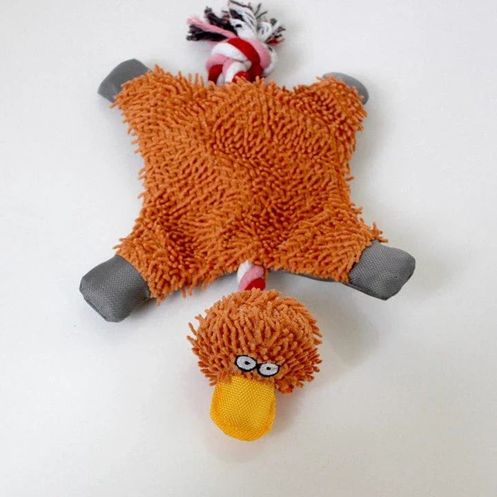 Charming fluffy duck plush toy for dogs in various colours, perfect for interactive play and cuddling