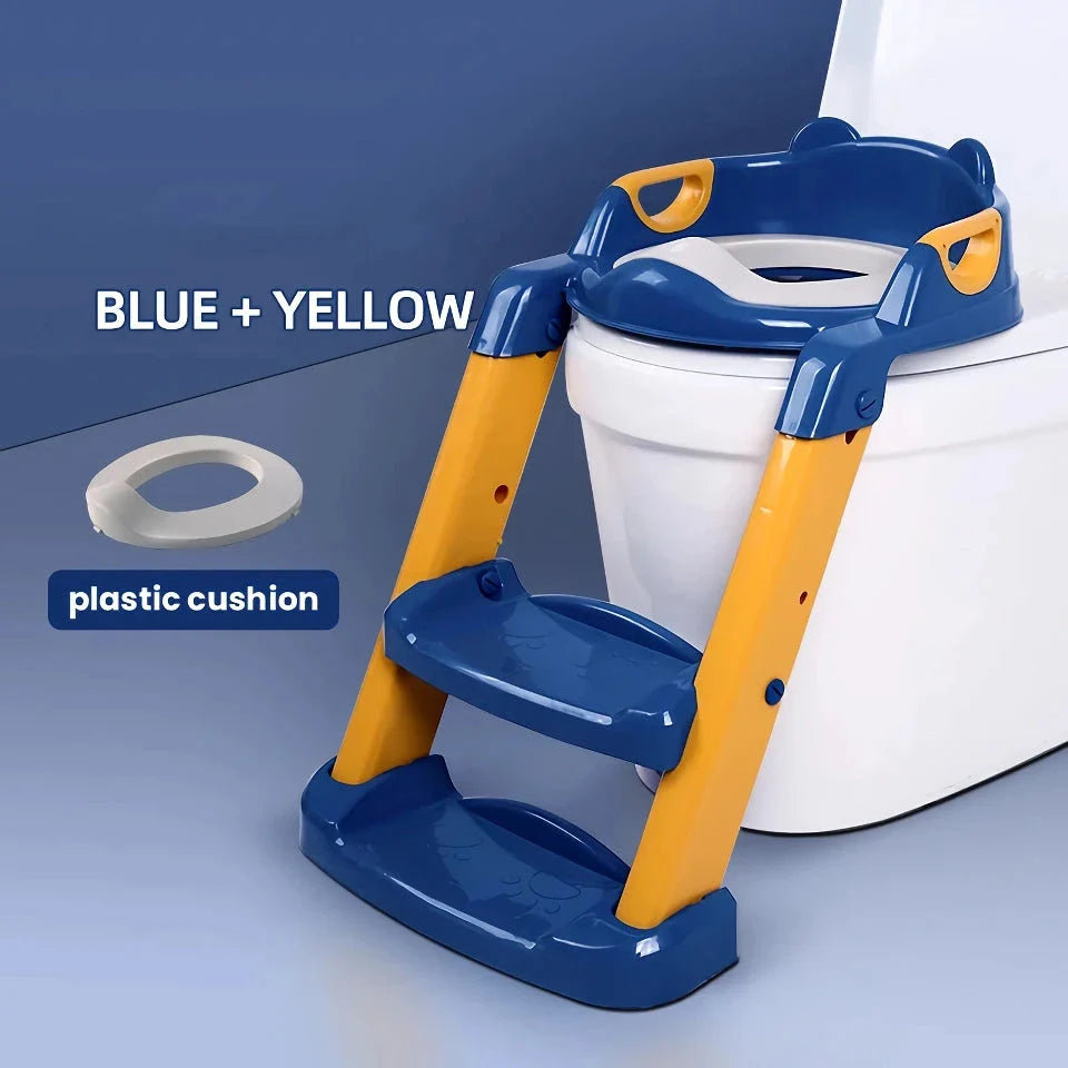 Adjustable toddler potty training seat with a colourful cartoon design, ideal for growing children
