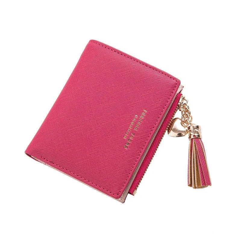 Premium genuine leather women's coin purse with zipper closure, available in black, brown, and navy colours, and multiple sizes.
