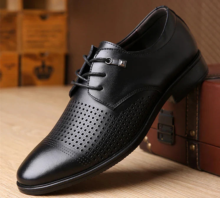 Stylish and comfortable black casual loafers made from breathable microfibre leather for the modern UK man