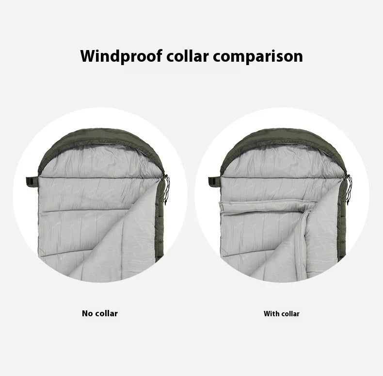 Naturehike Luxury Down-filled Sleeping Bag for Outdoor Camping in Hollow Cotton/Clay Gray, Hollow Cotton/Moxa Leaf Green, and Down Cotton/Sky Blue colours