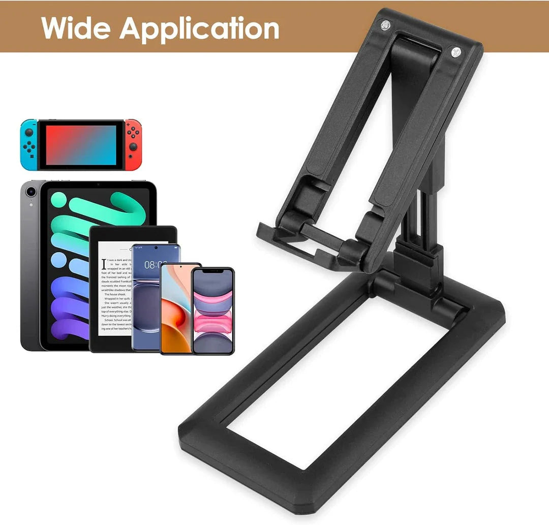 Adjustable and foldable phone stand in pink colour, providing hands-free convenience for work, entertainment, and on-the-go use
