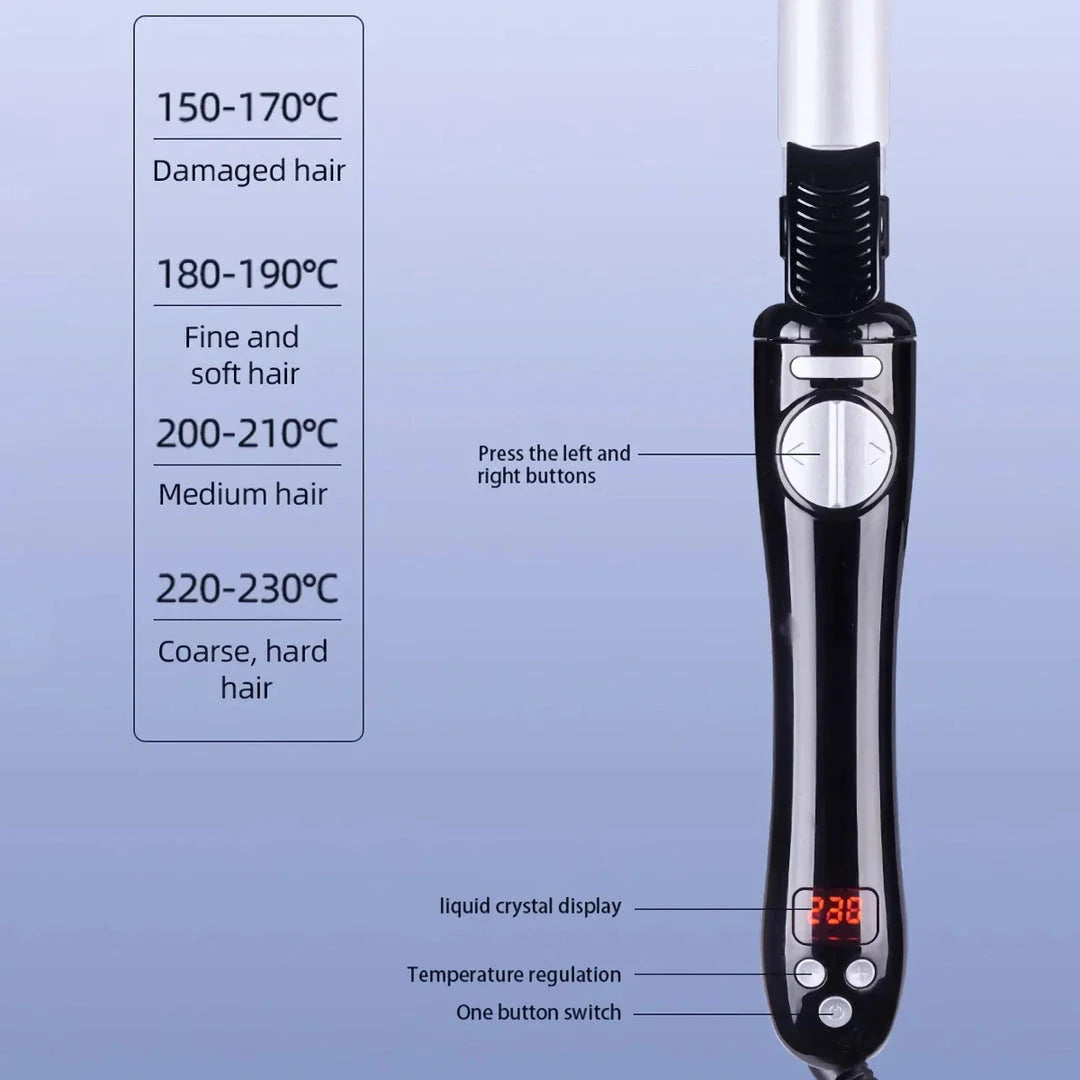 Professional 25mm Automatic Curling Iron with 360-degree Rotation and Adjustable Temperature for Salon-Quality Curls