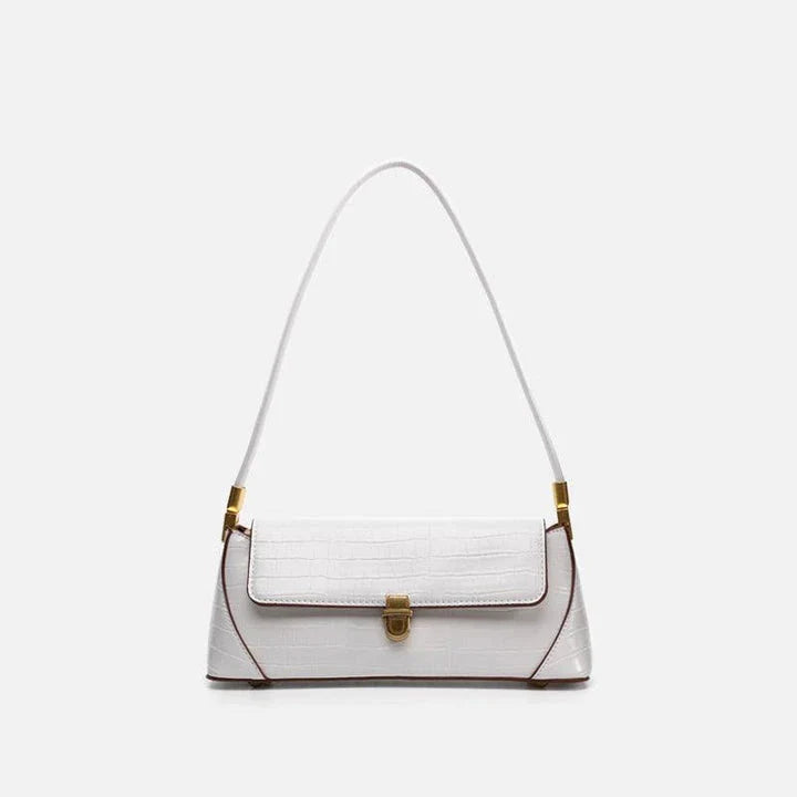 Stylish Trendy Shoulder Bag with Crocodile Pattern, Made of Premium PU Material for Versatile British Fashion