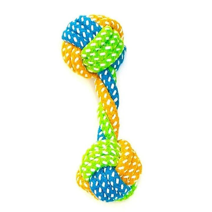 Premium Eco-Friendly Cotton Rope Dog Toy in green-orange colour
