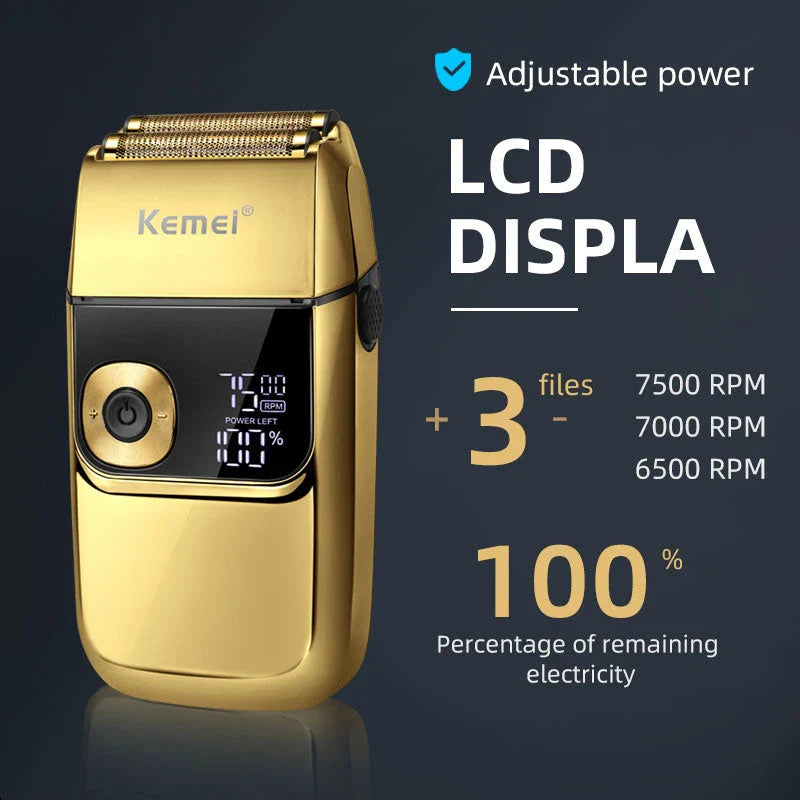 Premium 2-in-1 Electric Foil Shaver with Adjustable Speed Settings, Waterproof Design, and Automatic Cleaning Function