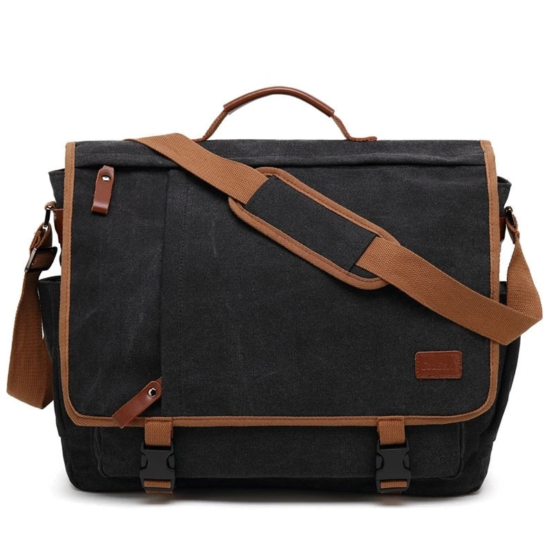 GiftHome UK Robust Men's Canvas Waterproof Shoulder Bag with Ample Capacity