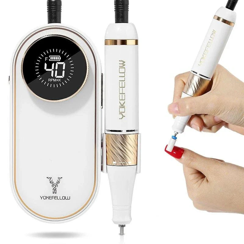 Professional-Grade Cordless Nail Drill Machine with 40,000 RPM Speed and HD Display for Salon-Quality Nail Care