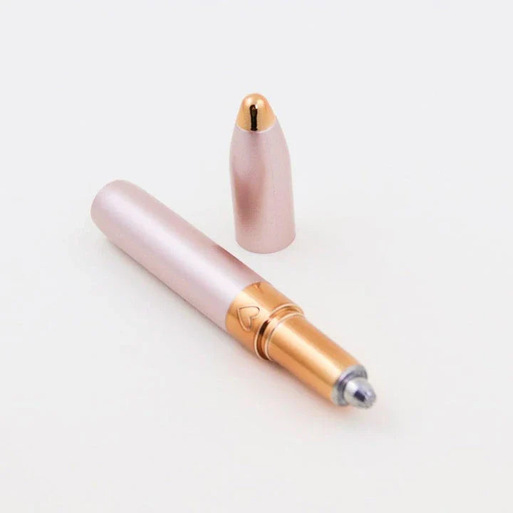 Mini Electric Eyebrow Trimmer Pen with built-in LED light for precise brow grooming