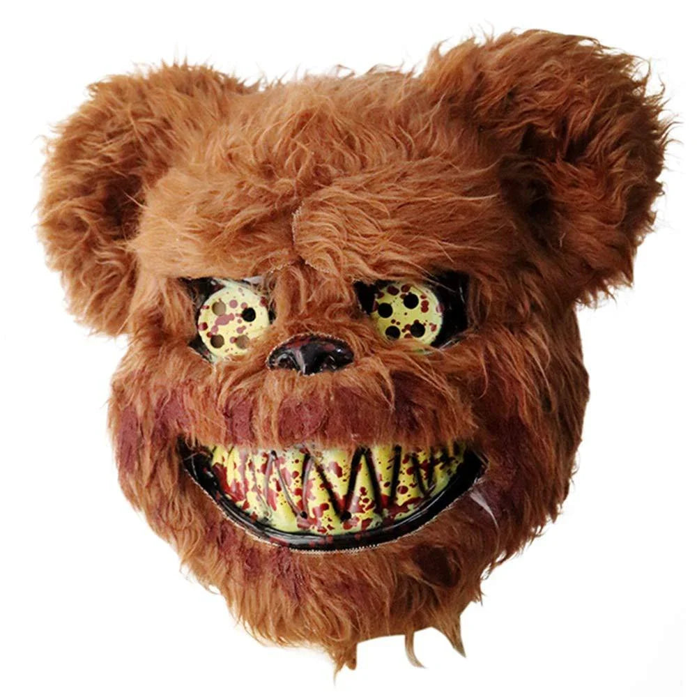 Terrifying Rabbit Mask: Bloody Plush Horror Costume Accessory for Halloween Parties and Events