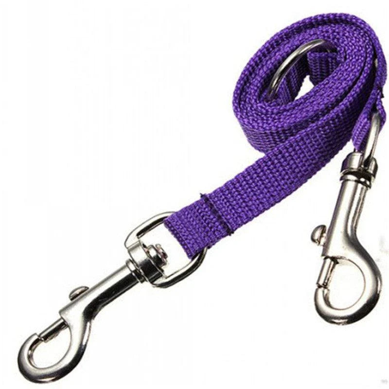 Premium dual-lead dog leash made of nylon with padded handles for secure and comfortable walking