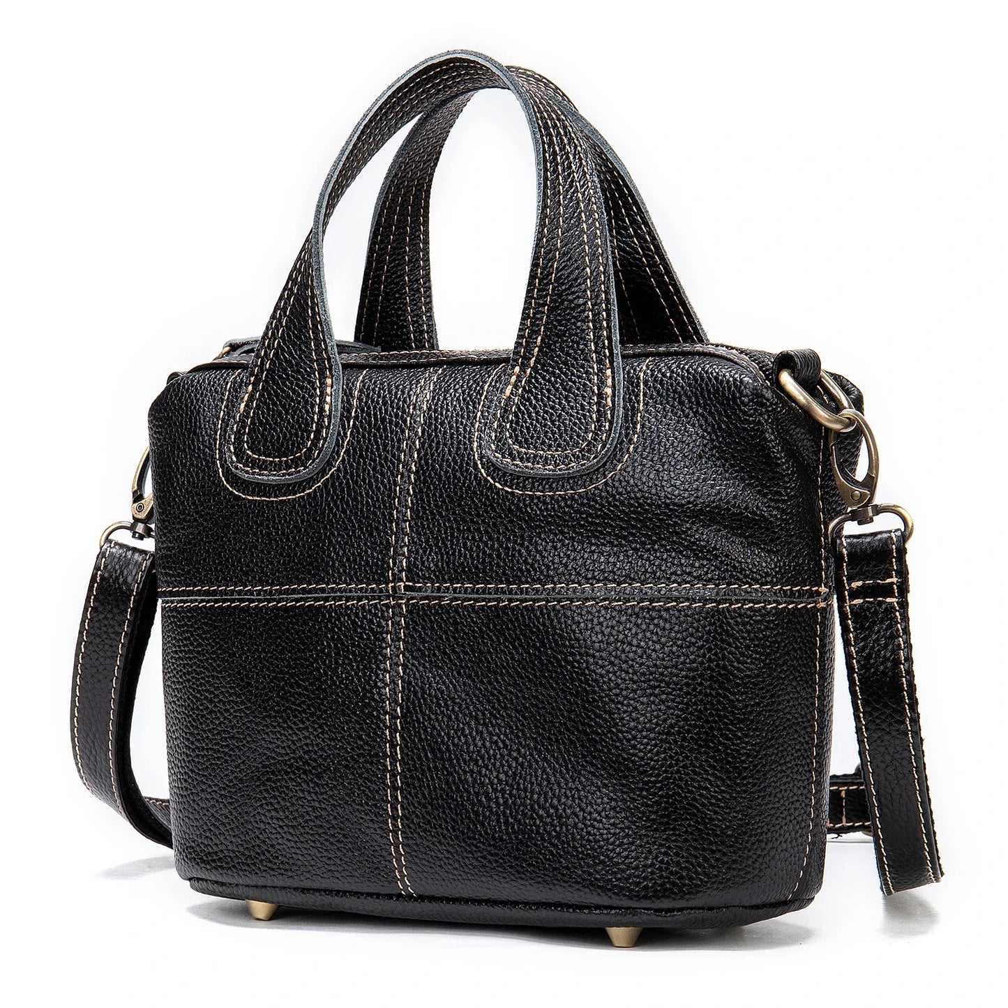Premium leather shoulder bag for women in red, blue, and black colours with spacious interior and comfortable strap