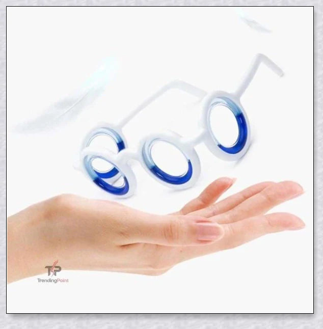 Anti-Motion Sickness Glasses with Boarding Ring technology for relief from nausea, dizziness, and vertigo during travel by car, boat, or plane