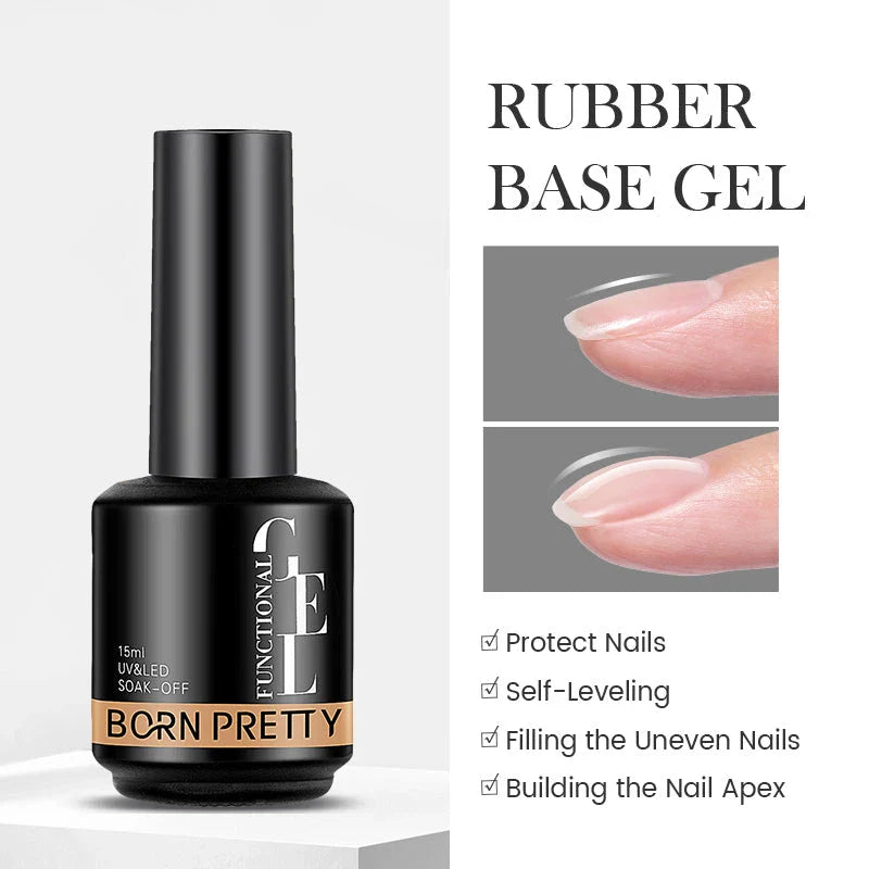 Premium 15ml Base and Top Coat Reinforcement Gel for creating salon-quality nail art designs at home