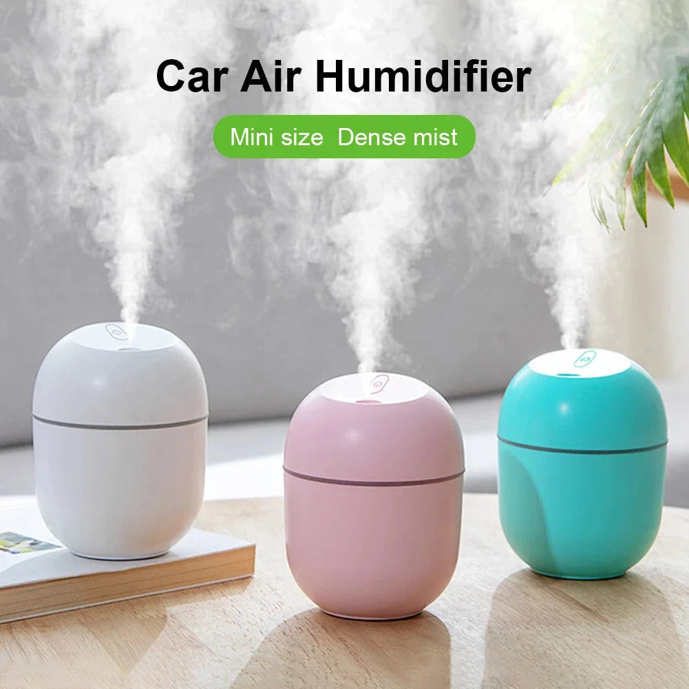 Compact ultrasonic humidifier and aroma diffuser with LED night lamp, available in white colour