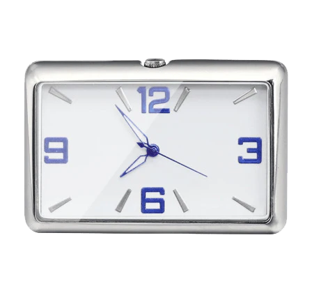 Mini Sticker Quartz Clock with traditional analog dial and hands, perfect for dashboards, desks and walls