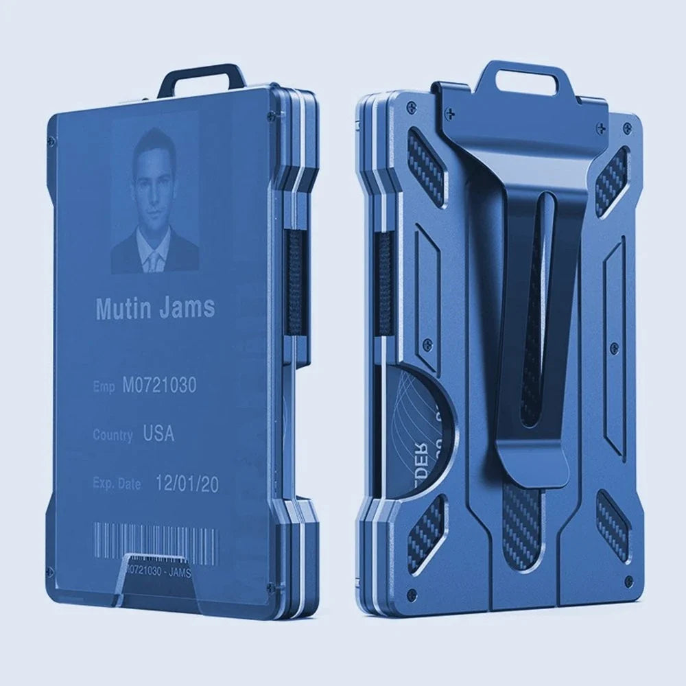 Aluminium alloy card wallet with secure card slots and compact, premium design