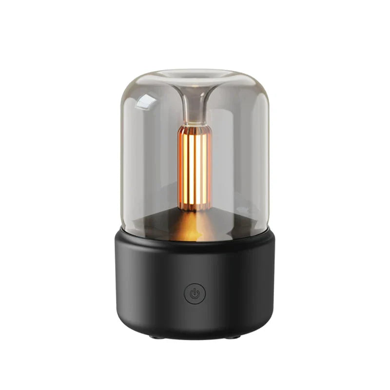 Essential Oil Aroma Diffuser with Soothing Candlelight Effect and LED Lighting