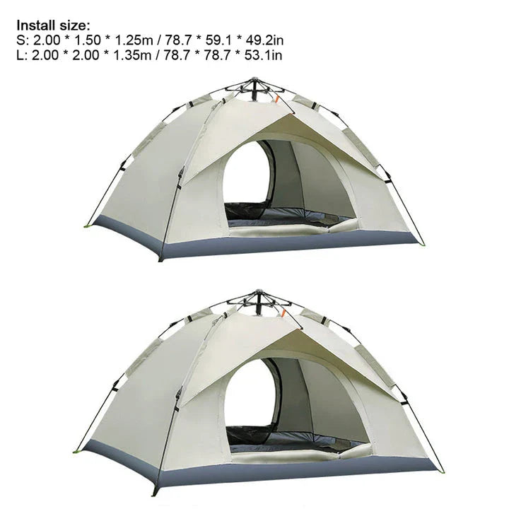 Quick and easy family camping tent with automatic setup and weatherproof design