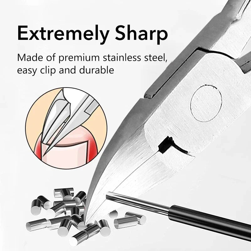 Premium Stainless Steel Toenail Trimmer with Angled Head, Ergonomic Grip, and Protective Storage Tin