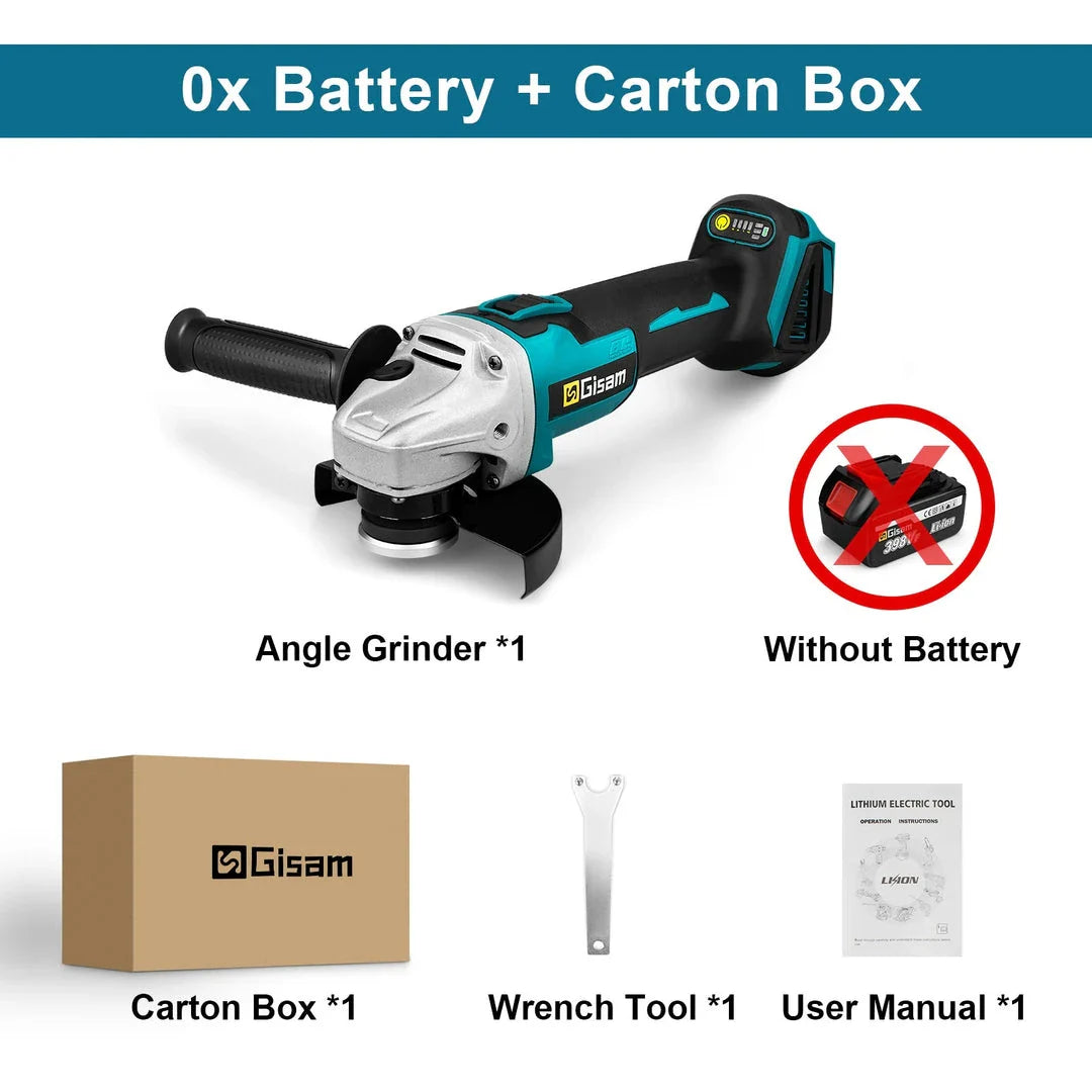 18V 125mm Cordless Angle Grinder with Brushless Motor for Polishing and Cutting Tasks