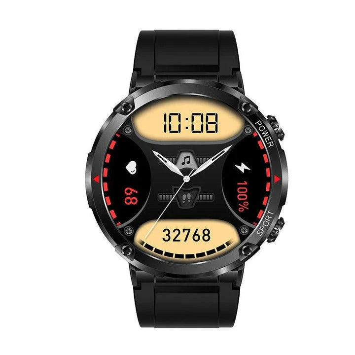 Premium HD smart watch with comprehensive health tracking features including heart rate, blood pressure, and step counting