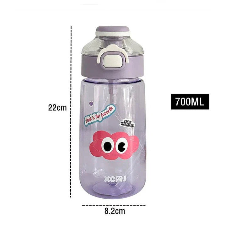 Stylish 700ml plastic water bottle with DIY stickers for personalization, suitable for various beverages and on-the-go use