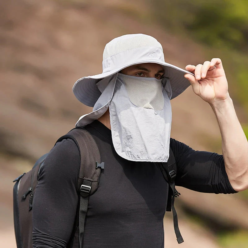 Summer QuickDry UV Protection Fisherman Cap with Face and Neck Cover for Outdoor Adventures