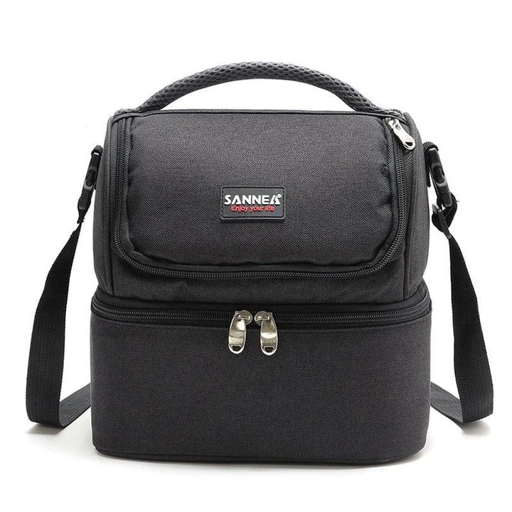 Premium insulated cooler bag with dual compartments for chilled drinks and snacks, made from durable Oxford cloth in a range of stylish colours.